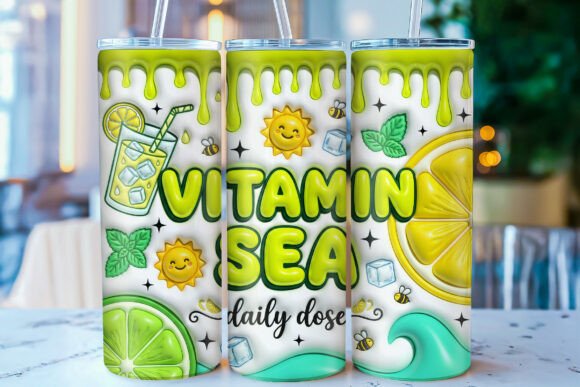 Download 3D Inflated Summer Tumbler Wrap PNG - Summer tumbler Collection