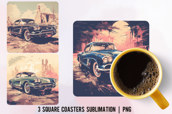 Download Vintage Car Coasters Sublimation - Premium Resources