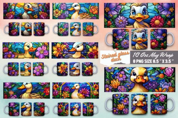 Download Stained Glass Duck 3D Mug Sublimation - 3d mug sublimation Collection