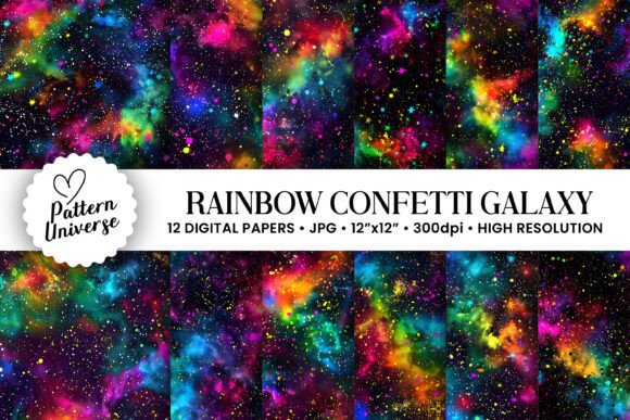 Download Rainbow Confetti Galaxy Background - Galaxy Collection