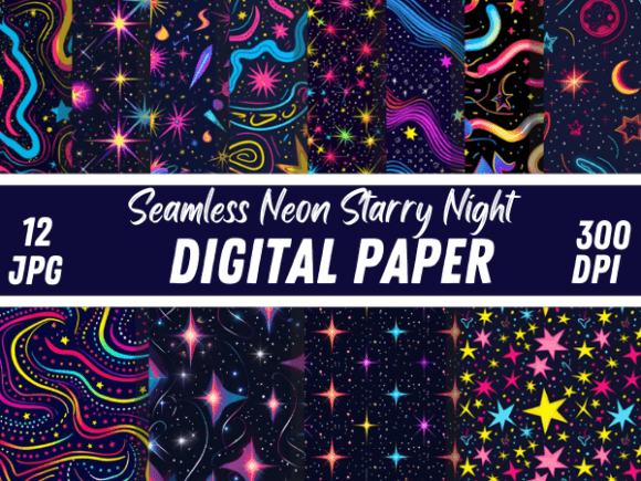 Download Galaxy Disco Neon Starry Night Pattern - Galaxy Collection