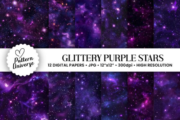 Download Glittery Purple Galaxy Stars Background - Galaxy Collection