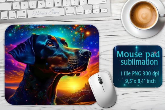 Download Galaxy Dog Sublimation Design Mouse Mat - Galaxy Collection