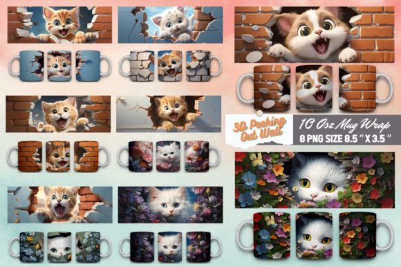 Download Peeking out Wall 3D Mug Sublimation - 3d mug sublimation Collection