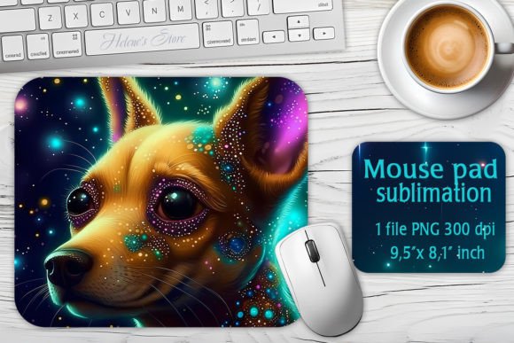 Download Galaxy Dog Sublimation Design Mouse Mat - Galaxy Collection