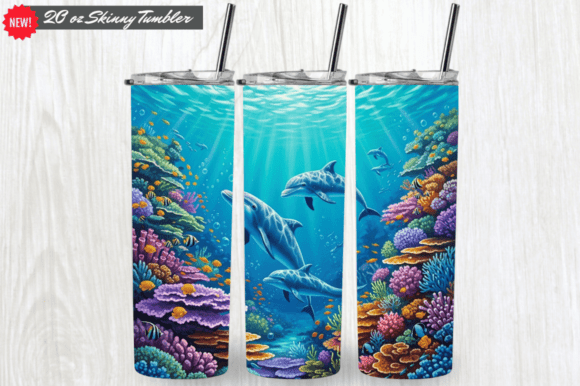 Download 3D Ocean Dolphins Summer Tumbler 20 Oz - Summer tumbler Collection